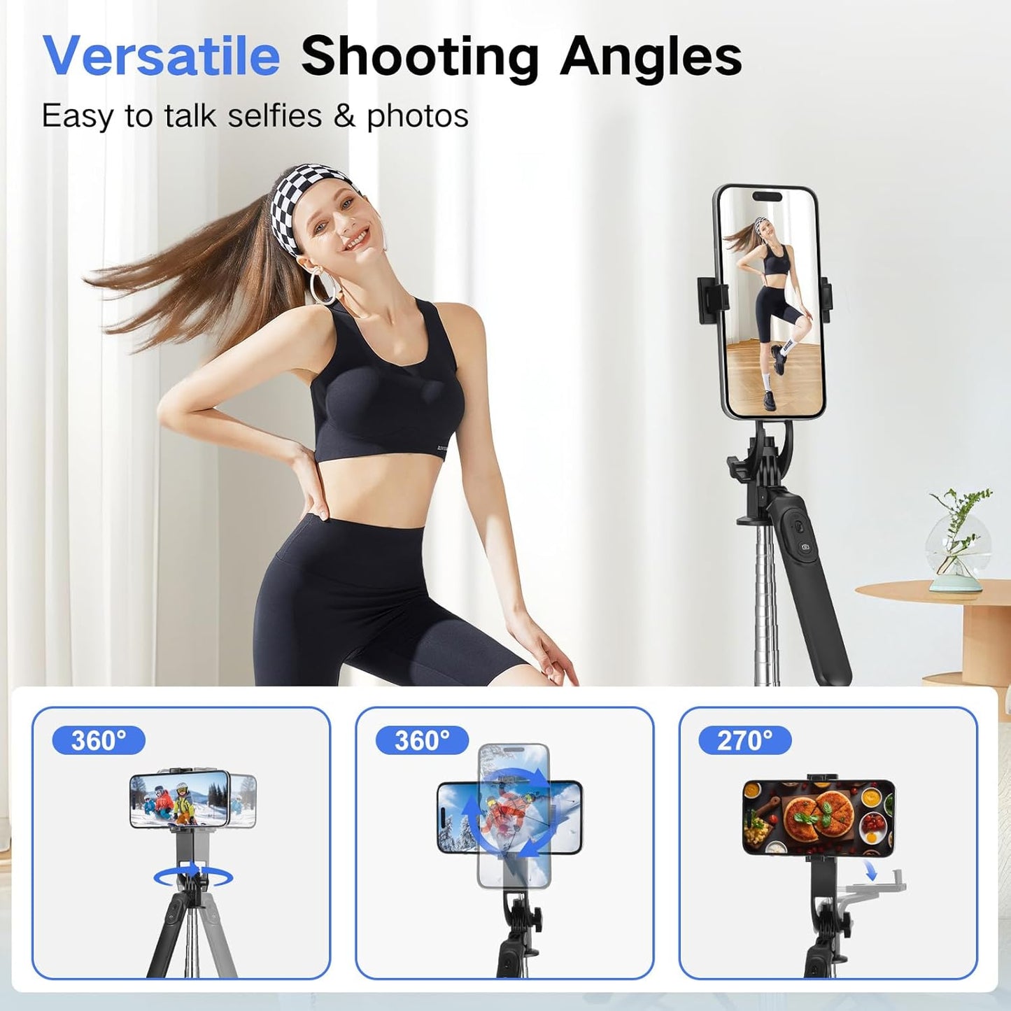 Metal Selfie Stick Tripod for iPhone with Light,70 inch Cellphone Selfiestick with Remote,Phone Tripod Holder for Video Recording,Portable Travel Selfie Stick Compatible with iPhone,Android and Gopro