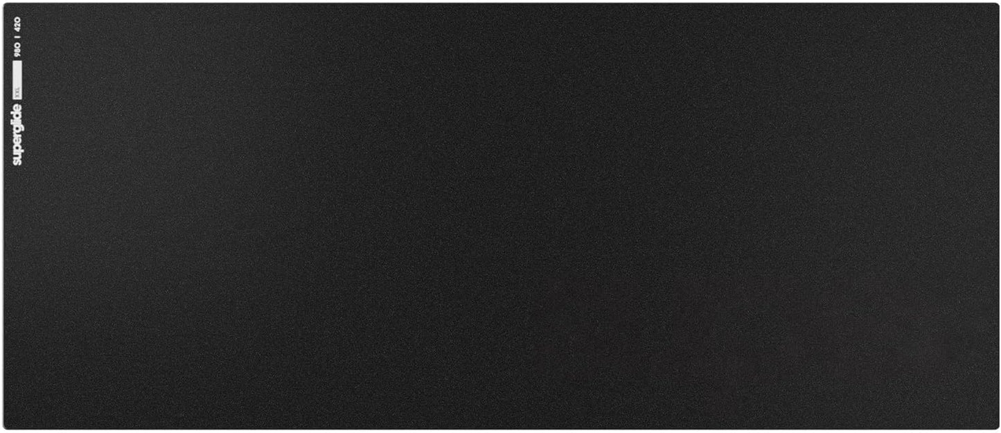 Pulsar - Superglide Premium Glass Mouse Pad XXL ALUMINO-Silicate Glass Surface Anti-Slip Fully Molded high-Density Silicone Rubber 38.5in x 16.5in (XXL, Black)