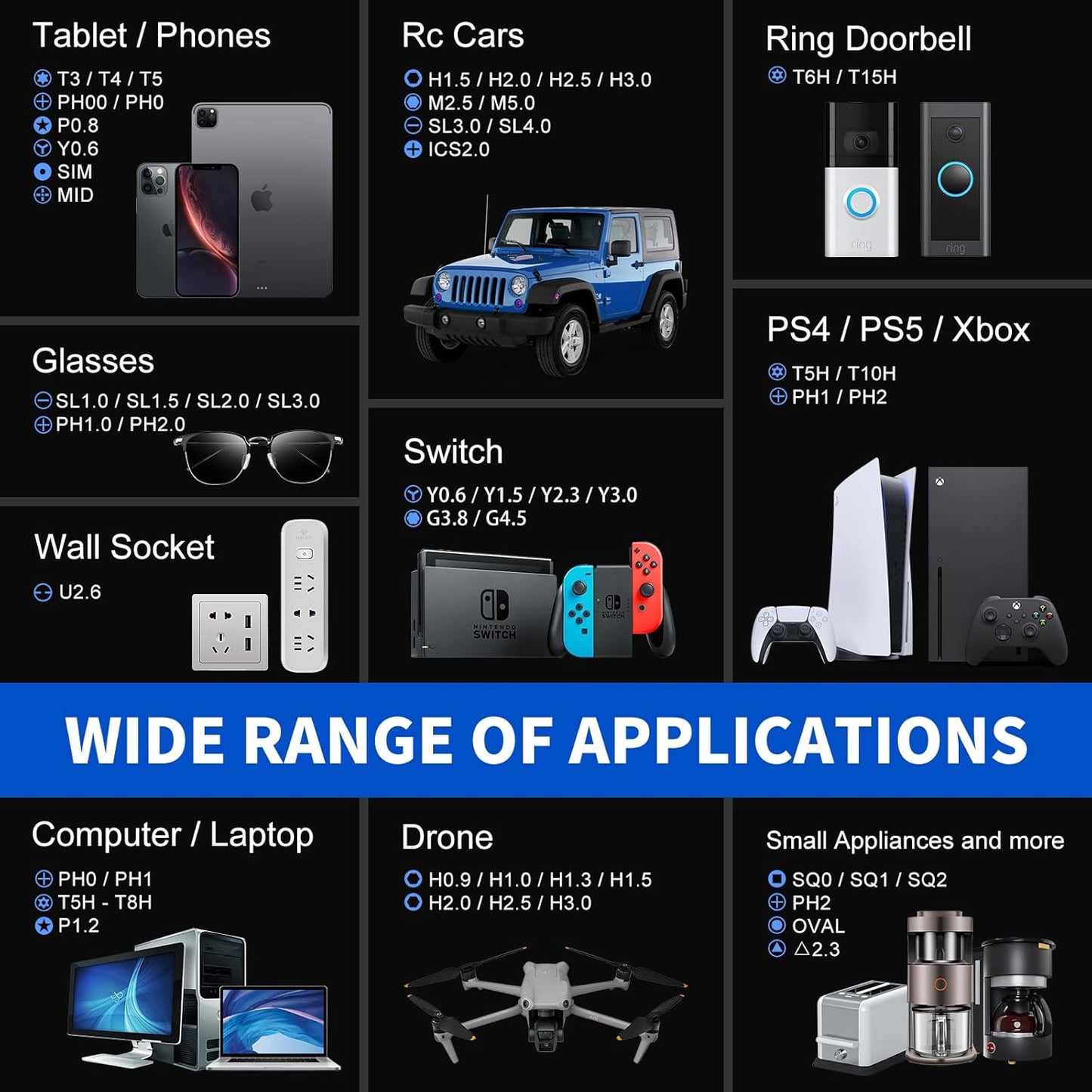 STREBITO Precision Screwdriver Set 64 in 1 Small Screwdriver Set with Torx, Triwing, Pentalobe Star, Mini Repair Tool Kit for Computer, PC, Laptop, Phone, PS5, XBOX, Switch, Eyeglasses, Electronic