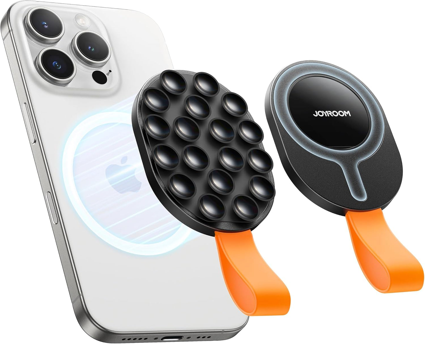 JOYROOM Magnetic Suction Cup Phone Mount, Silicone Suction Phone Case Holder, Magsafe Octo Cup Buddy Phone Grip Mount for Hands-Free Selfies/Call/Video/Meeting/Shower/Mirror for TikTok Creator