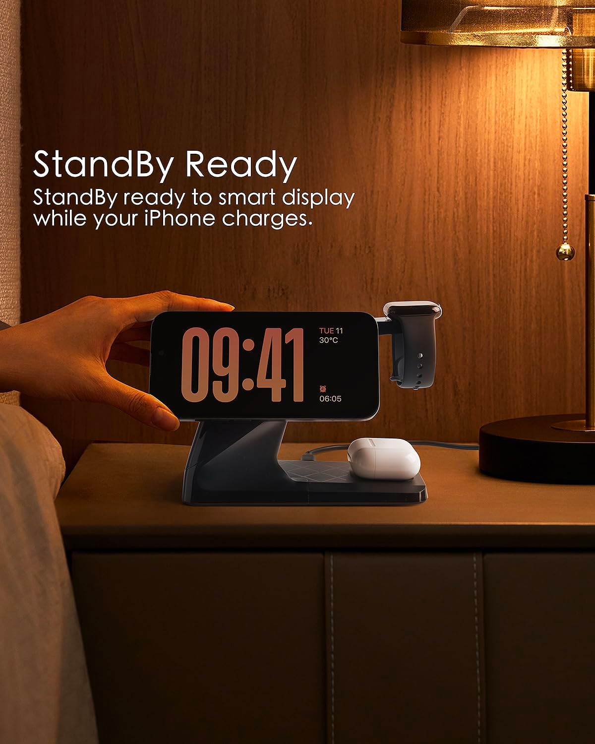 3 in 1 Charging Station for Apple Devices, Mag-Safe Charger Stand, Wireless Charger for iPhone 16/15/14/13/12 Series,& AirPods,& iWatch