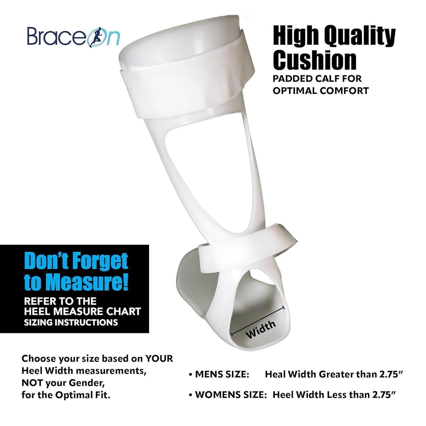 BraceOn AFO Swedish Foot Stabilizer, Drop Foot Brace for Women, AFO Brace and Foot Drop Brace, Womens, Left