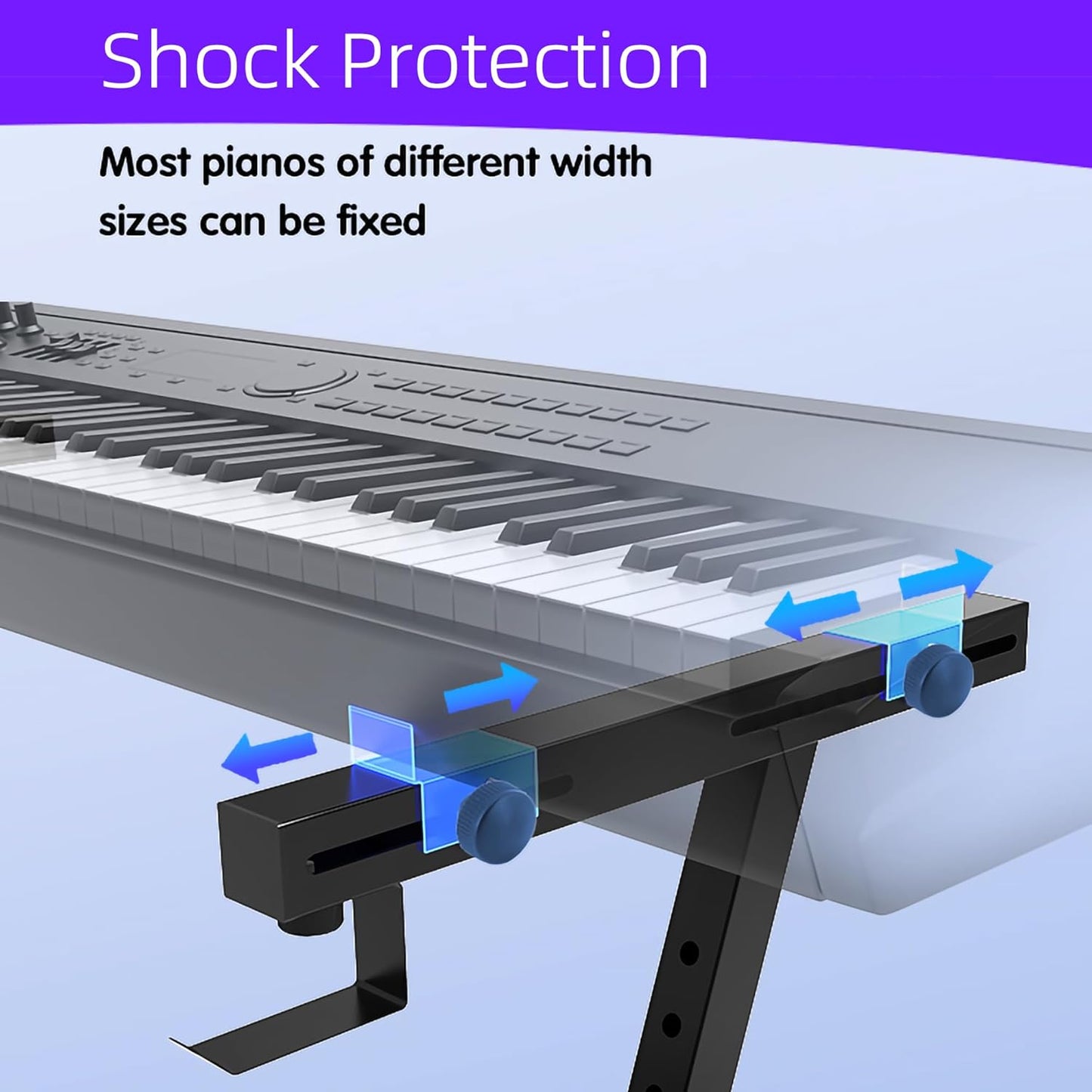 Dual Piano Keyboard Stand with 2nd Tier - Z Style Adjustable and Portable 2 Tier Heavy Duty Music Stand for Synths and Electric Digital Keyboards - Fits 54 61 88 Key Pianos