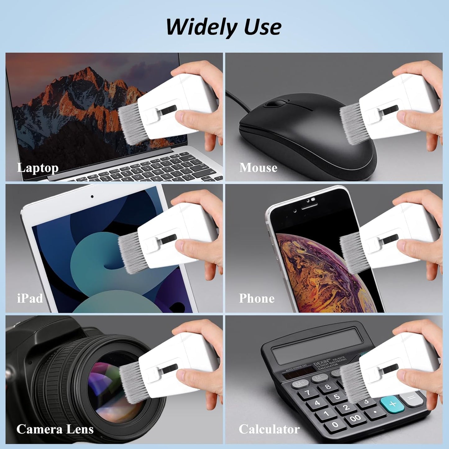 Keyboard Brush, Portable Keyboard Cleaner Soft Bristle Cleaning Brush, Safe Streak-Free Phone Screen Cleaner, Retractable Laptop Cleaning Kit for Computer MacBook PC iPad Camera Lens Monitor