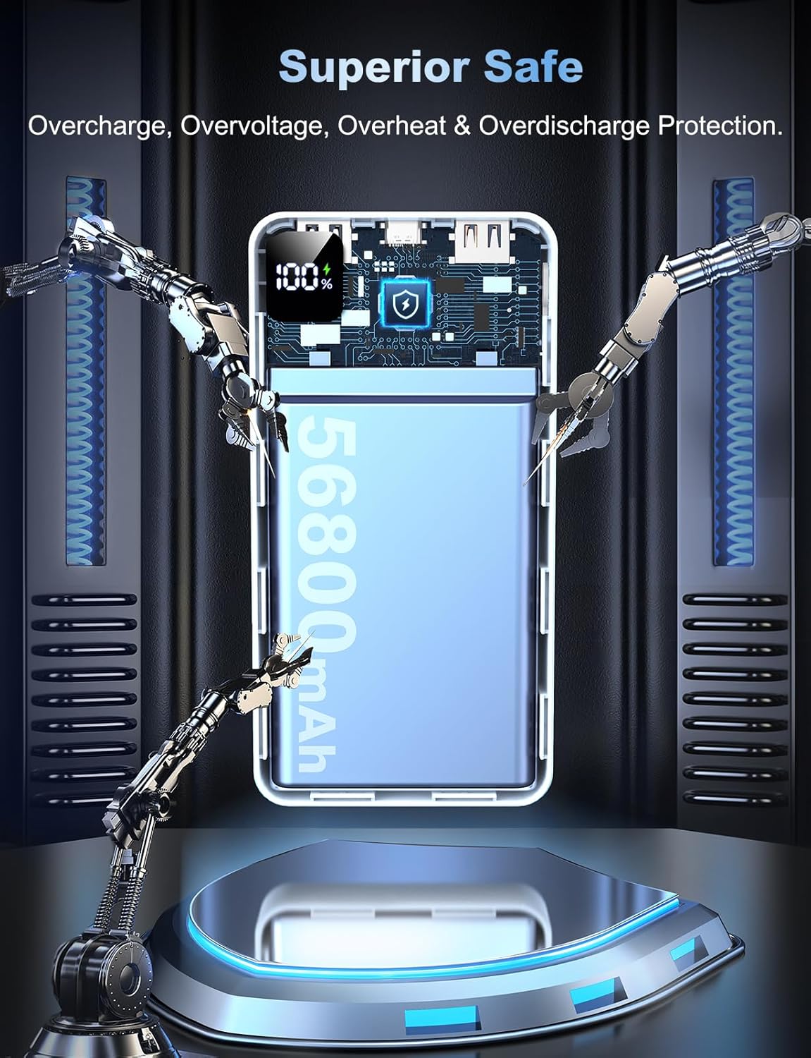 Portable Charger Power Bank 56800mAh Battery Pack-22.5W Fast Charging with USB C & LED Display, 3 Outputs High Capacity Portable Power Bank for iPhone 16/15/14/13 Series, Samsung, iPad etc