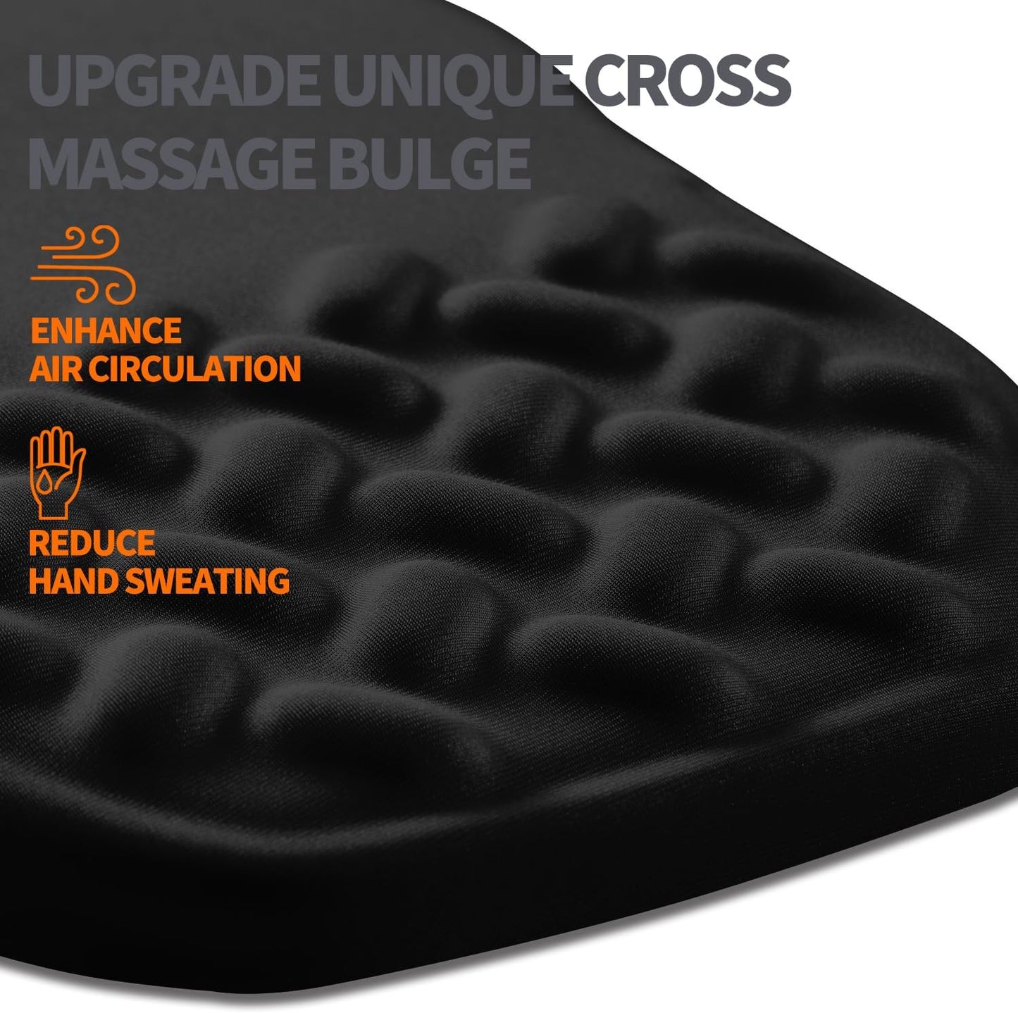 Ergonomic Slope Mouse Pad Wrist Support, Wrist Rest Mousepad for Carpal Tunnel Pain Relief with Massage Bulge and Slow Rebound Memory Foam (12x8 inch, Black)