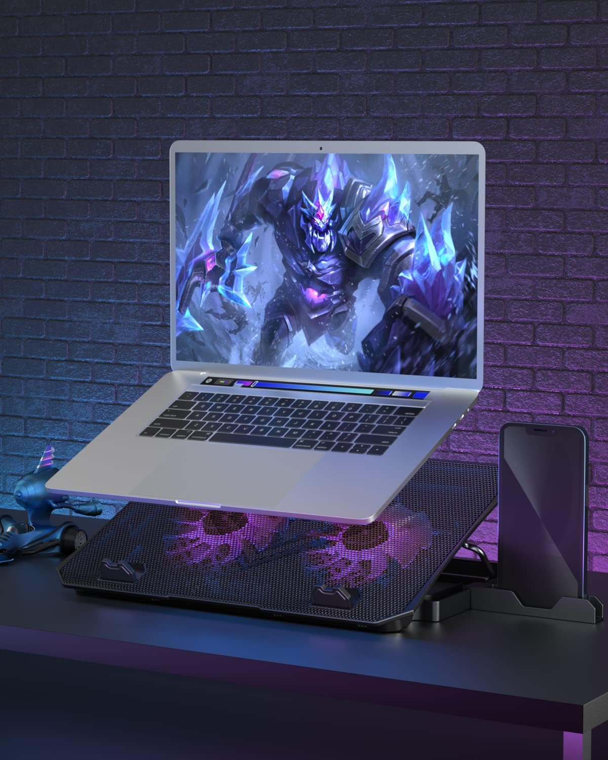 KeiBn Upgrade Laptop Cooling Pad, KeiBn Laptop Cooler 2 Fans for 10-15.6 Inch Laptops, 5 Height Stands, 2 USB Ports (S039-Purple)