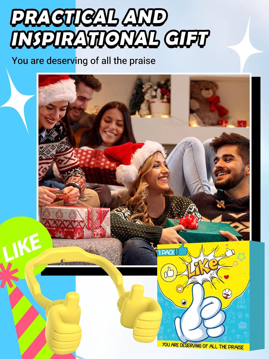 Cell Phone Stand Thumbs Up Lazy Phone Stand - Phone Holder 2025 College Graduation Gifts for Her Him Cellphone iPhone Stand for Desk Birthday Gifts for Teens Girls Boys Adults Women Men Wife