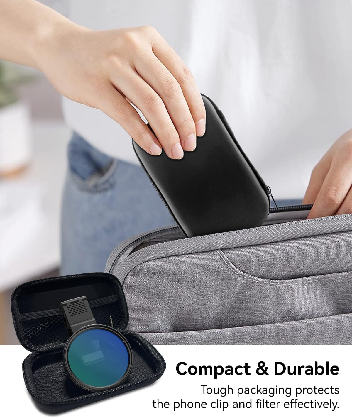 MIAO LAB 67mm CPL Filter for Phone, HD Polarizing Filter & Universal Cell Phone Clip, with Carrying Pouch & Cleaning Cloth, for iPhone 16/15/14, Samsung Galaxy & All Smartphones