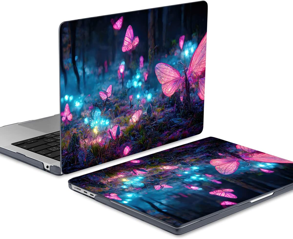 MEEgoodo Case for MacBook Air M4/M3/M2 13.6 inch 2025 2024 2022, Fit Model A3240 A3113 A2681, Compatible with MacBook Air 13 inch, Laptop Hard Shell Case with Keyboard Cover, Fantasy Forest