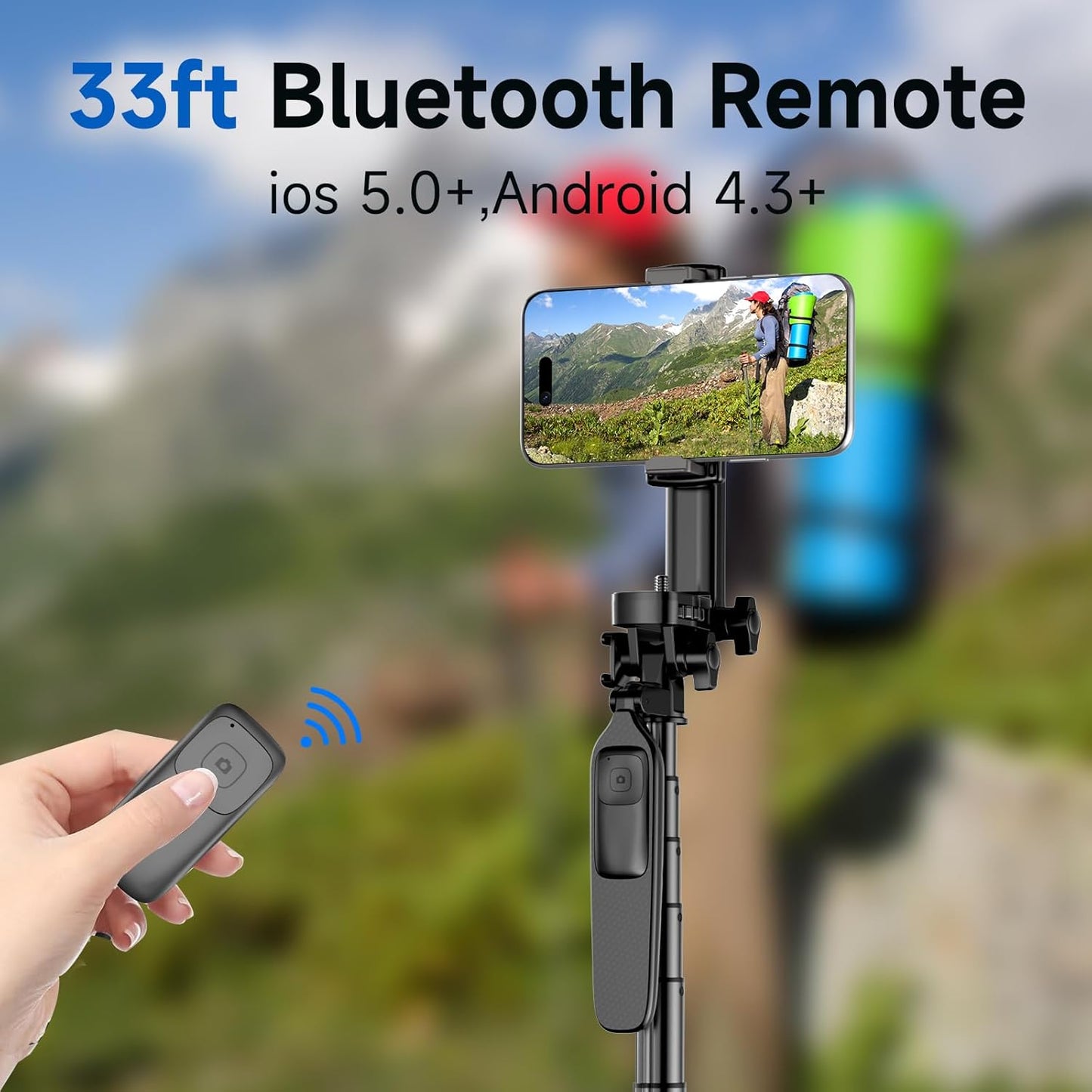 Tripod for iPhone, Selfie Stick for iPhone with Remote, Phone Tripod for Recording, Compatible with All Cell Phone and Camera X70 (80")