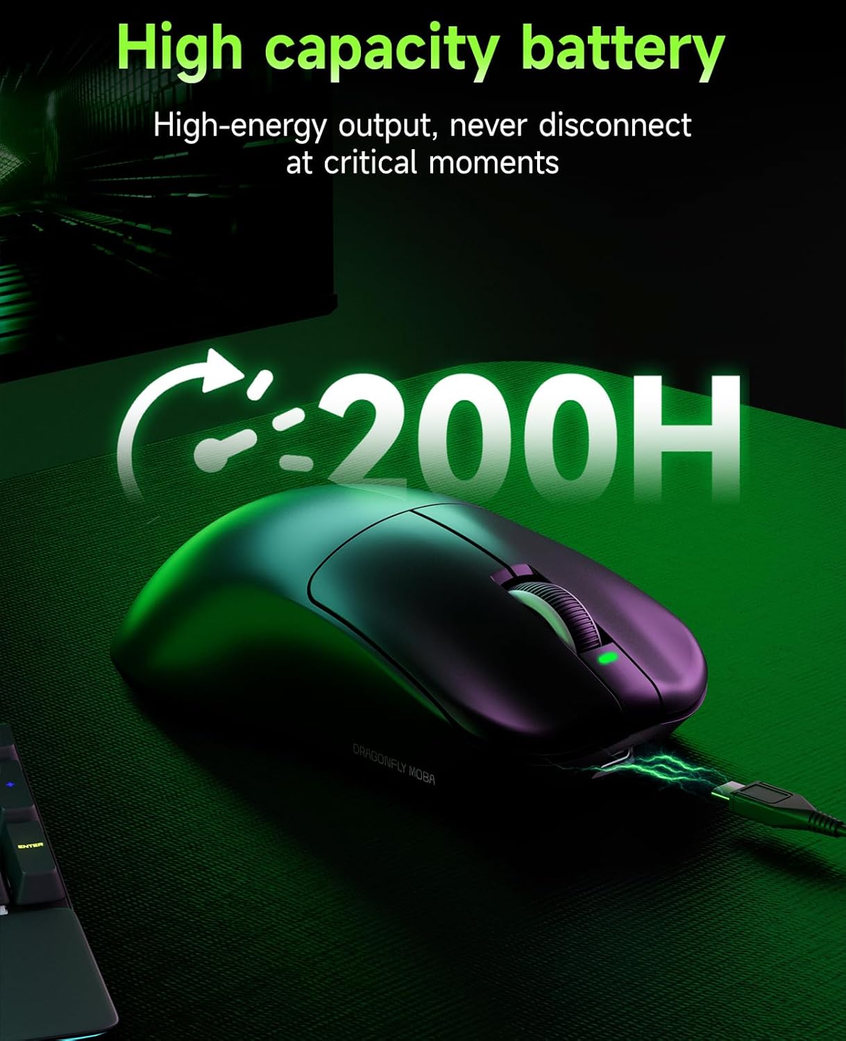 VGN F1 MOBA Wireless Gaming Mouse - Ultralight 55g - Wireless & Wired Mode - 26000 Adjustable DPI - 1000Hz Polling Rate - 200 Hours Battery - Programmable Buttons - Esports Professional Grade - USB-C