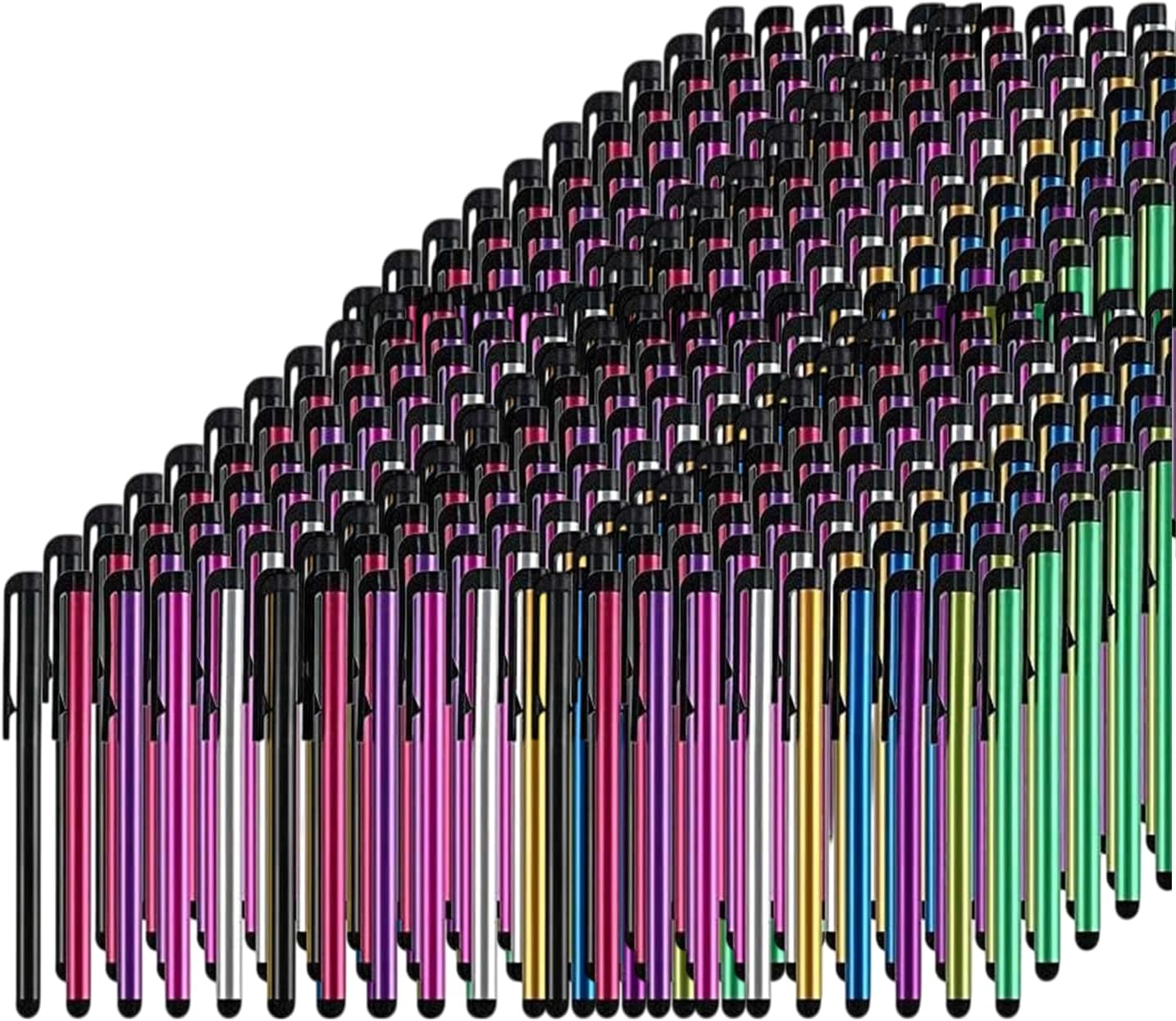 Stylus Pens for Touch Screens, 500 Pieces Stylists Pack Universal Colorful Long Metal, Touch Screen Pens for iPad, iPhone, Android, Galaxy, Chrome Book, Tablets, Assorted Colors All Touch Devices-4"