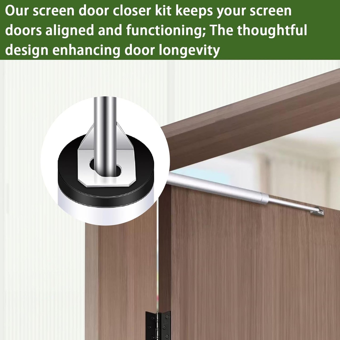 Screen Door Repair Kit, 5 Pcs Screen Door Closer Replacement Parts Compatible with Larson/Andersen/Emco Storm Door