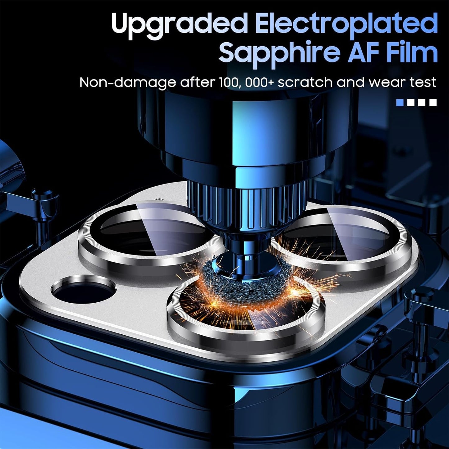 Uyiton for iPhone 13 Pro/iPhone 13 Pro Max Camera Lens Protector, [Strong Adsorption] [Drop Protection] Metal Ring Tempered Glass Rear Camera Screen Cover - Silver