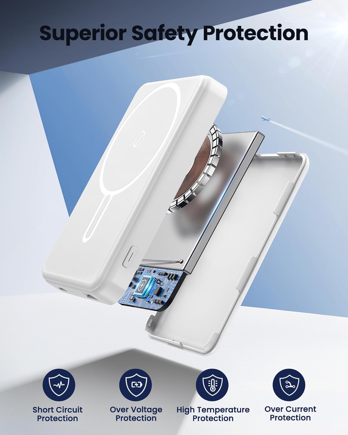 Magnetic Portable Charger Power Bank 12000mAh MagSafe Compatible Battery Pack PD 22.5W USB C Fast Charging Wireless Battery Pack Phone Charger for iPhone 16/15/14/13/12 All Series