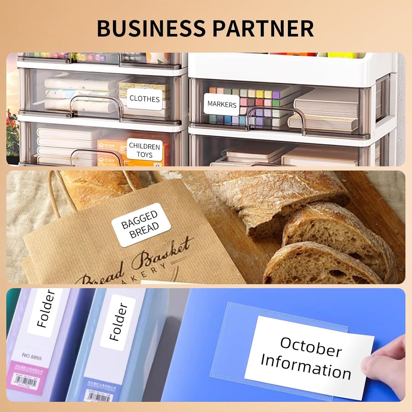 PUQU 30x15mm Direct Thermal Sticker Labels, Self-Adhesive All-Purpose Label Maker Tape, Compatible with AQ Series Label Printer, Refills Standard Laminated Office Labeling, 1 Roll of 400 Labels