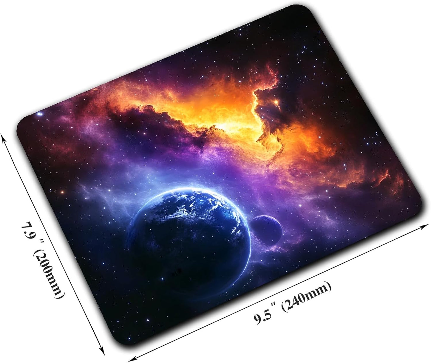 Nebula Galaxy Space Mouse Pads for Desk, Portable Wireless Computer Mouse pad Small Design with Women, Non-Slip Rubber Base Laptop Mousepad 9.5" x 7.9" Smooth Surface for Office & Travel