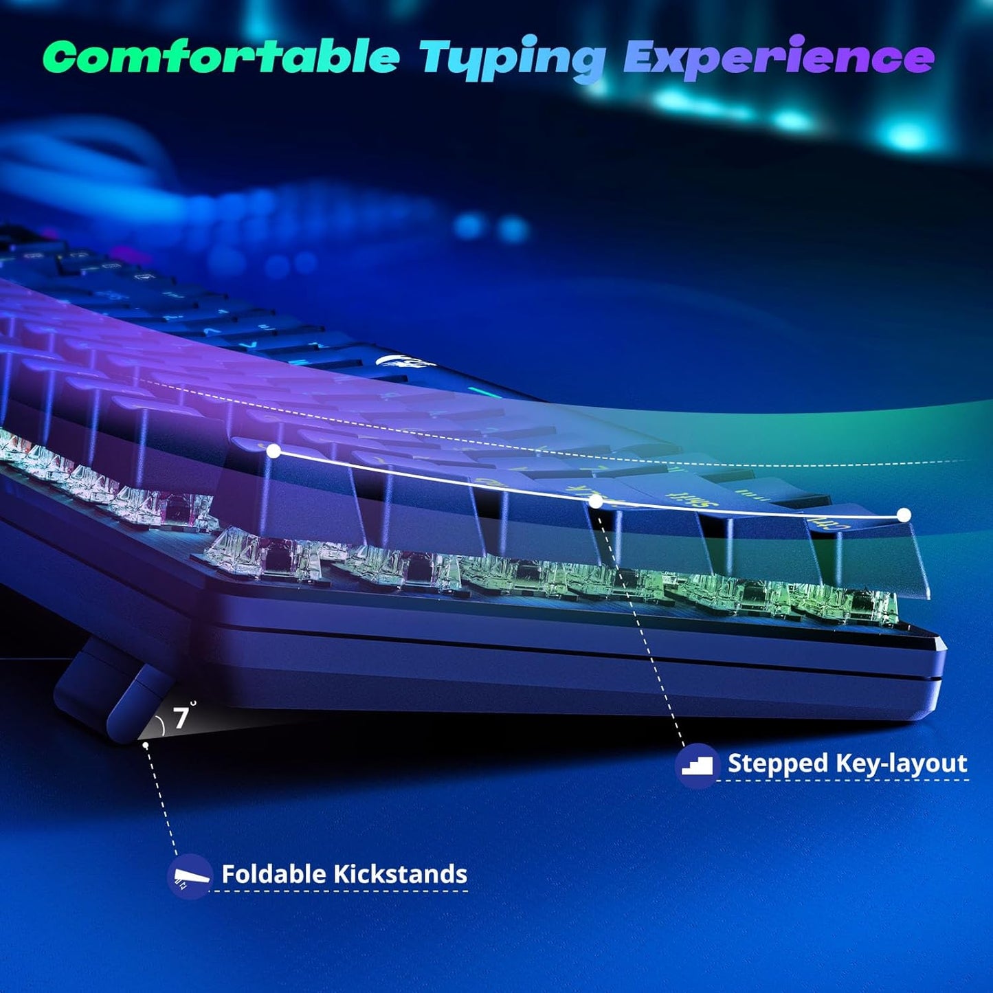 Redragon Mechanical Gaming Keyboard Wired, 11 Programmable Backlit Modes, Hot-Swappable Red Switch, Anti-Ghosting, Double-Shot PBT Keycaps, Light Up Keyboard for PC Mac