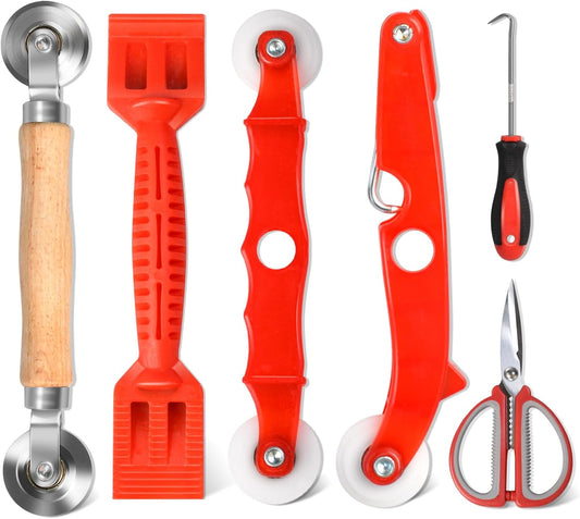 Screen Repair Tool,Window Roller,Spline Installer,6 in 1 Window Installation Tool,Screen Mouse Spline Roller for Installing & Replacing Window Patio Sliding Door (6 in 1)