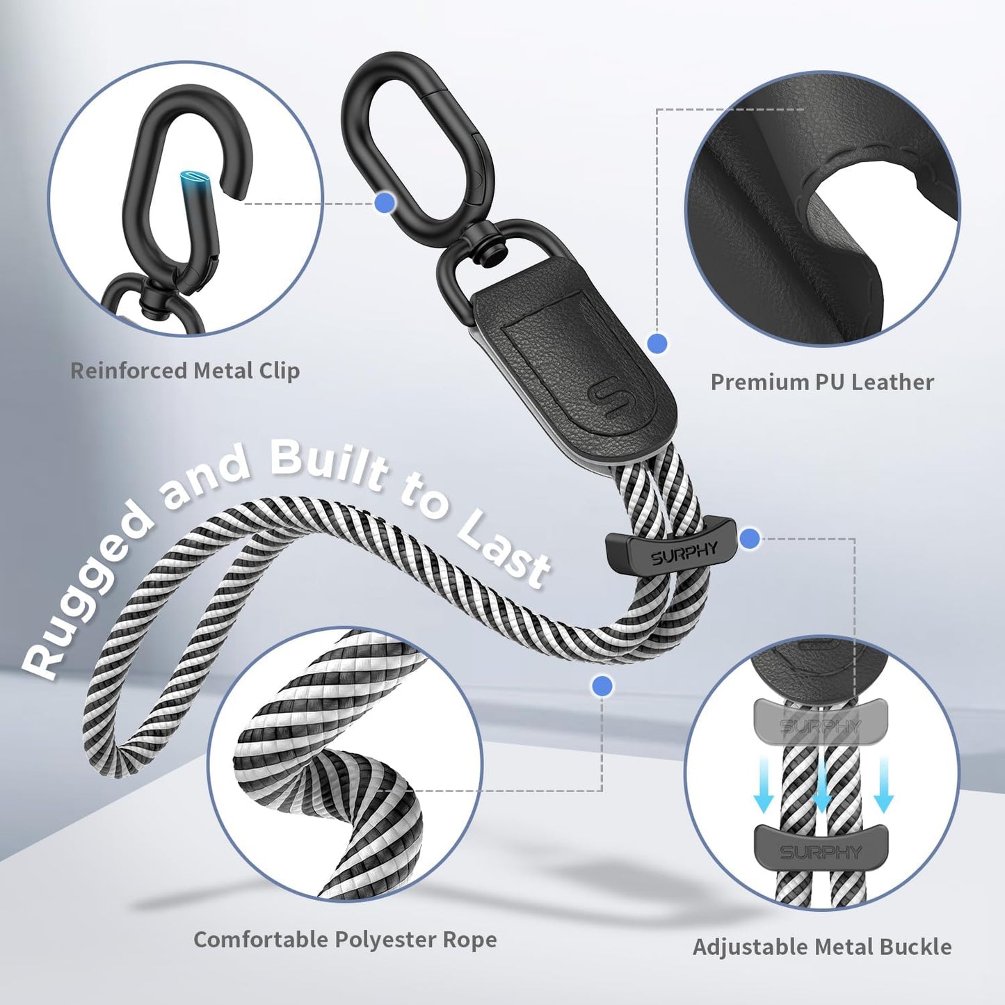 SURPHY Phone Wrist Strap, Keychain Wristlet, Phone Strap Charm with Tether Tab, Cellphone Lanyard Wrist, Key Chain for Women