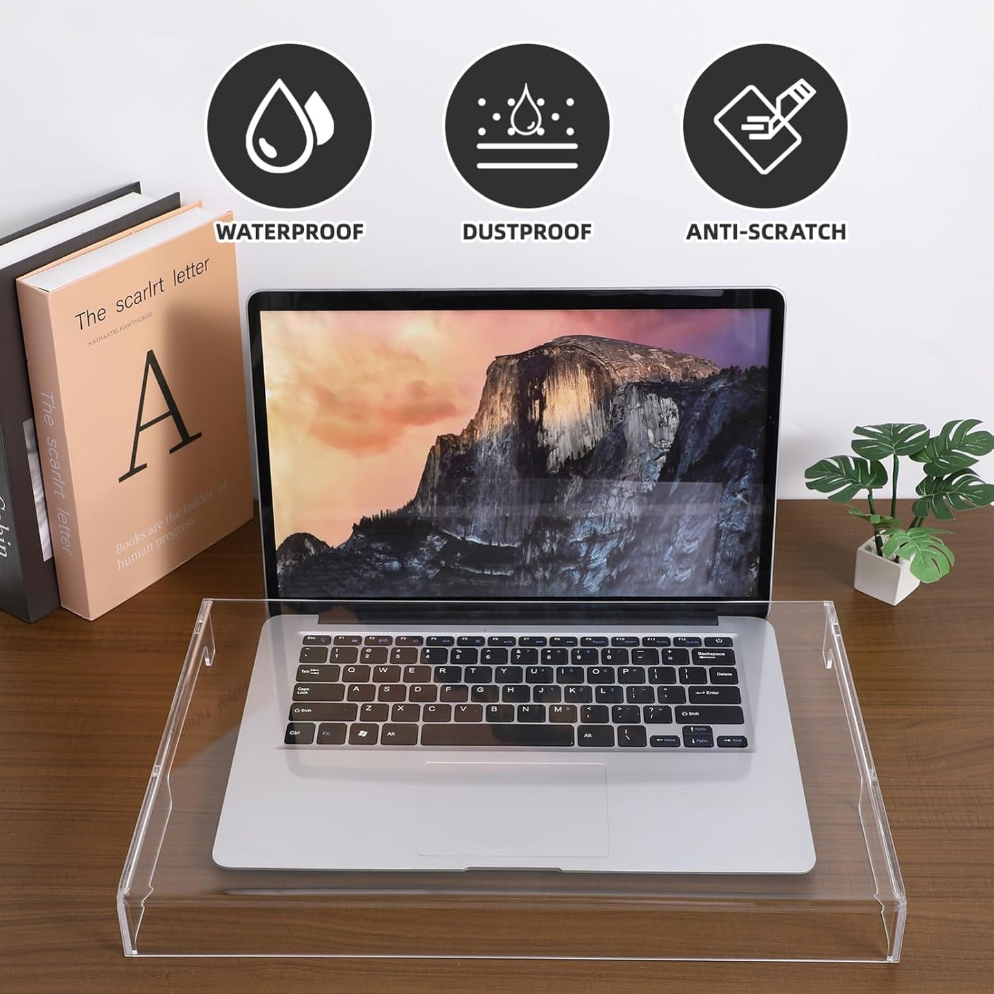 NOLITOY Acrylic Keyboard Dust Cover Waterproof Transparent Keyboard Protector for Laptop and Desktop Keyboards Durable Protective Case to Prevent Dust and Spills