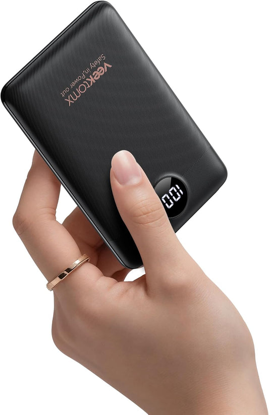 VEEKTOMX Mini Portable Charger 10000mAh, 22.5W Fast-Charging Portable Power Bank Ultra Slim & Lightweight 3 Output Ports Travel Battery Pack Compatible with iPhone/Samsung/One Plus, Travel Must-Have