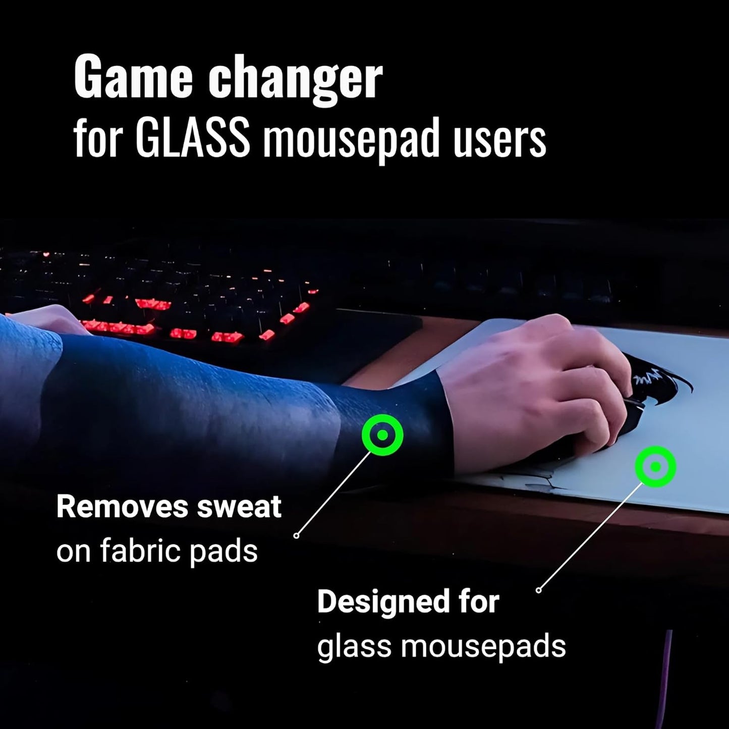 ONISSI Gaming Arm Sleeve for PC │Anti-Friction,Precision, Compression Gamer Sleeves for Mouse pad │Men or Women E-Sports Gift (Black Mountains, Medium)