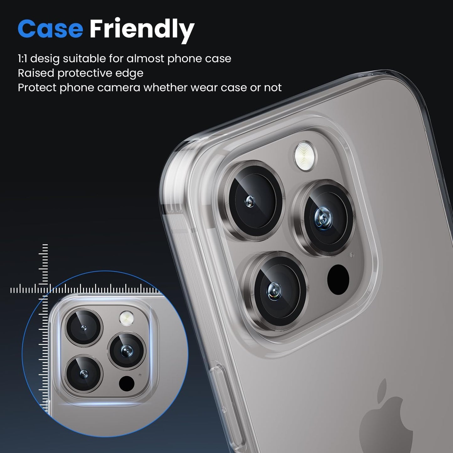 WSKEN for iPhone 16 Pro/iPhone 16 Pro Max Camera Lens Protector - [Original Shooting Model] Shatterproof Ultra HD Tempered Metal Glass Camera Screen Protector Cover Film Accessories