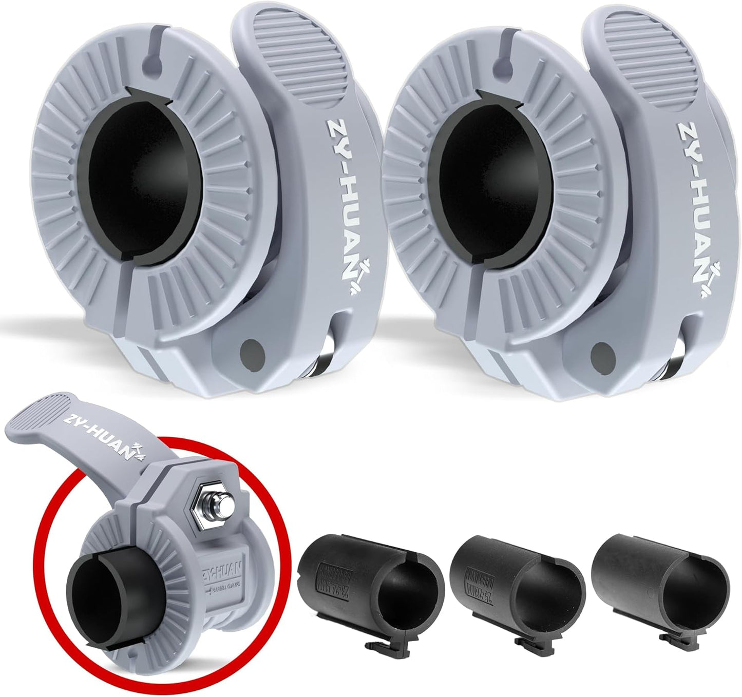 Pro Barbell Clips 1 inch Barbell Clamps 0.9-1.18inch Quick Release Weight Clips for Bars Multi-Size Adjustable Olympic Barbell Clamps