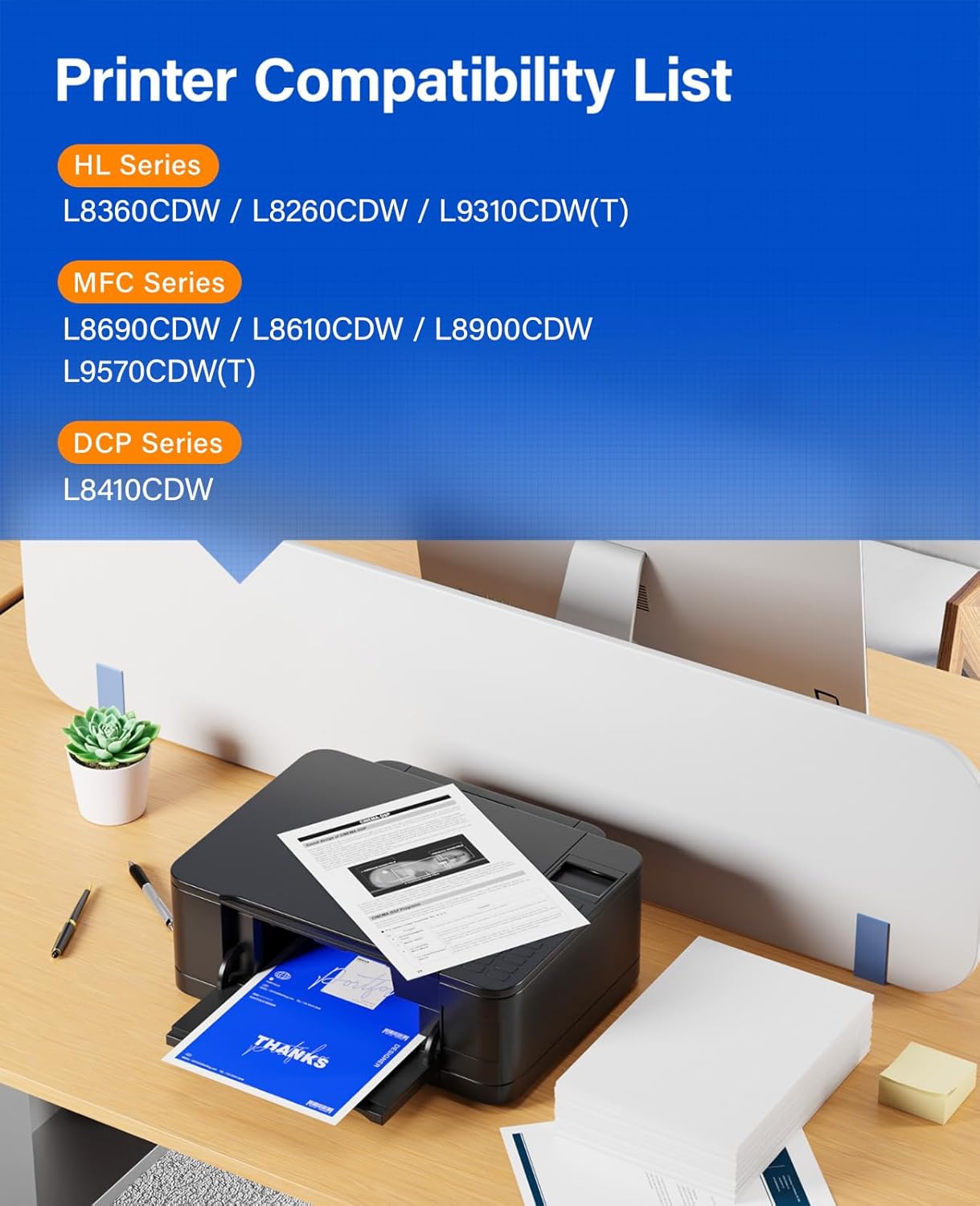 TN436 Toner Cartridge 4-Pack Replacement Compatible for Brother TN-436 TN433 TN431 MFC-L8900CDW MFC-L8690CDW HL-L8360CDW HL-L8260CDW MFC-L8610CDW MFC-L8905CDW MFC-L9570CDW HL-L8360CDWT Printer Set Ink