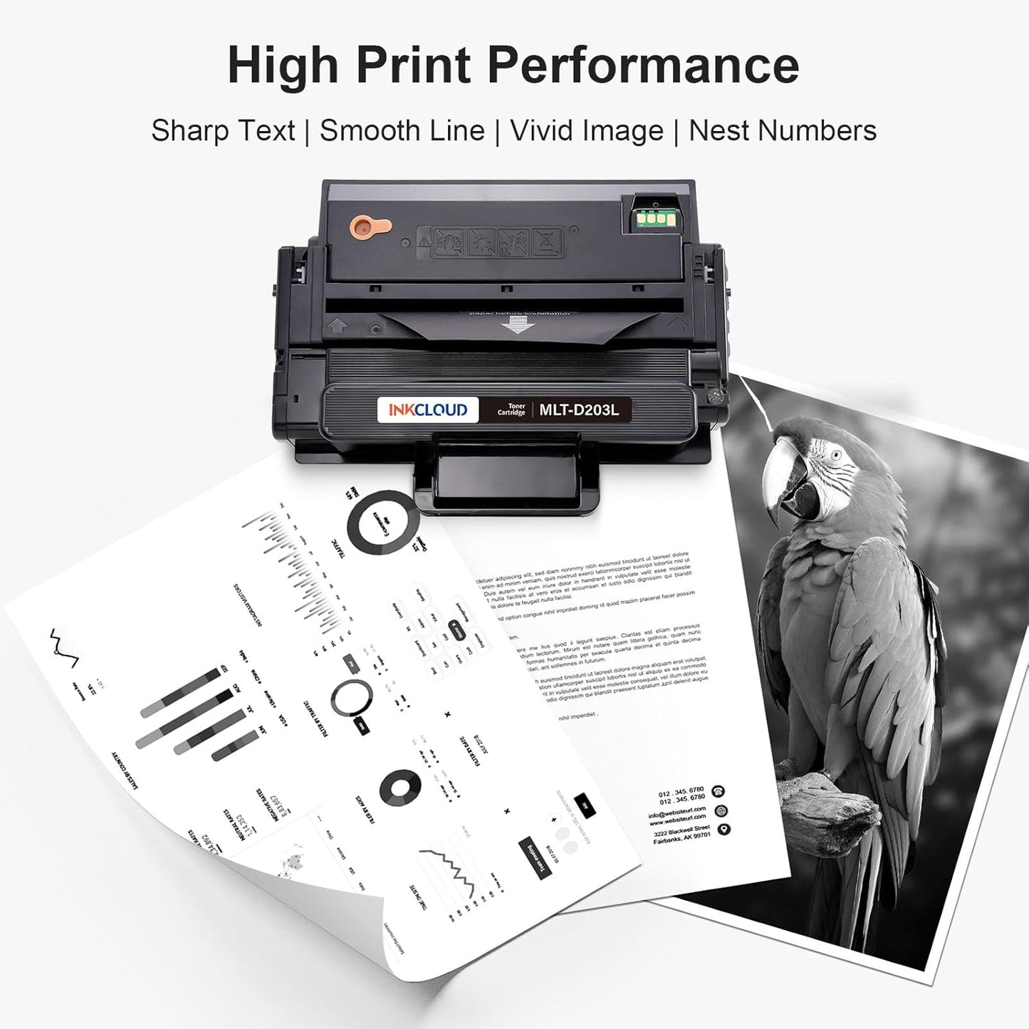 MLT-D203L 2 Black Compatible Toner Cartridge High Yield Replacement for Samsung 203L 203 MLT-D203L Work with Proxpress M3320ND M3870FW M4020ND M3370FD M3820DW M4070FR M4070FX Printer