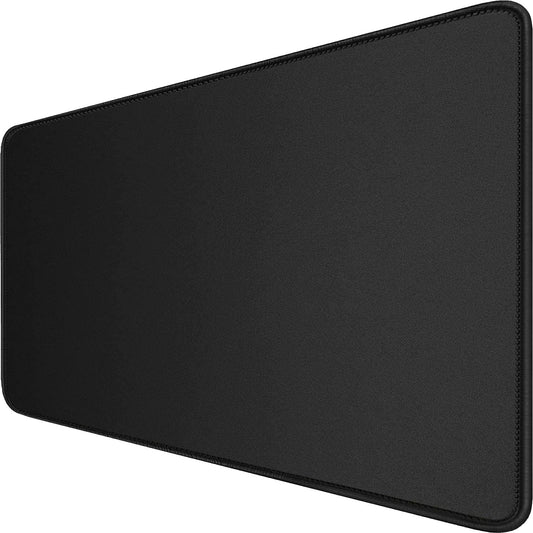 Large Extended Gaming Mouse Pad with Stitched Edges, 47.3 X 23.6 in Desk Pad Durable Non-Slip Natural Rubber Base, Waterproof Computer Keyboard Mat for Esports Pros, Gamer, Desktop, Black
