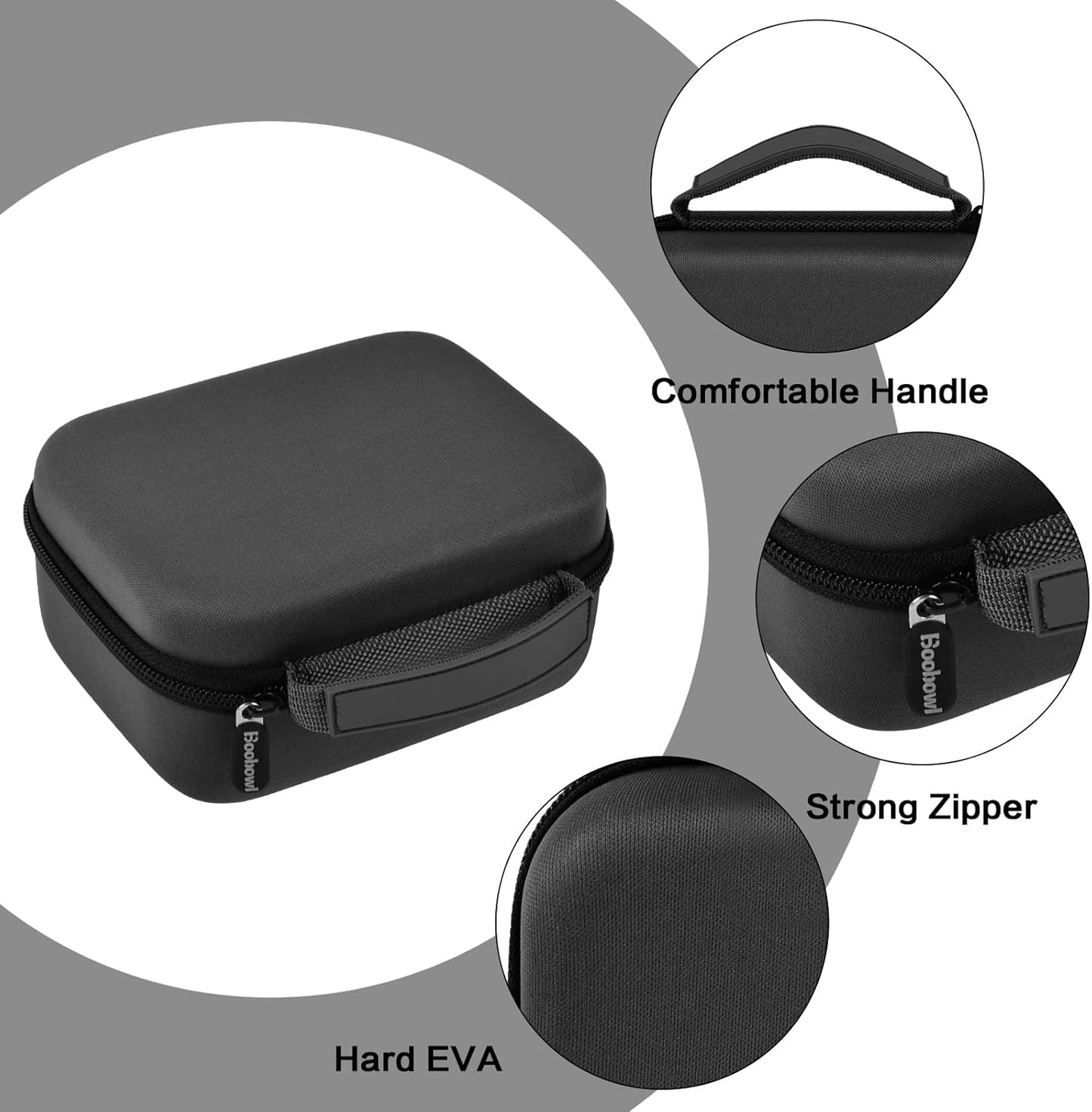 Case Compatible with Phomemo M110 Label Maker - Portable Mini Bluetooth Thermal Label Maker Carrying Storage Bag for Printer Labels, USB Cable and Accessories Black (Box Only)-Grey