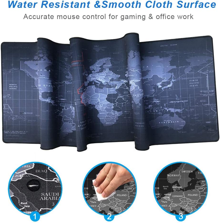 Gaming Mouse Pad Large Anti-Slip Rubber Base Size 47.2x15.7 in (47.2X15.7IN, 120x40 Map)