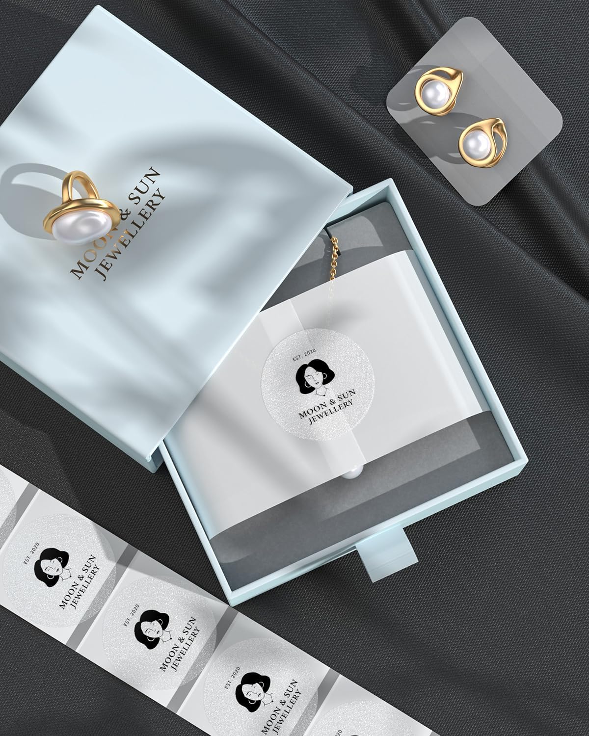 MUNBYN 2 Inch (50.8mmx50.8mm) Silver Fine Glitter Thermal Labels, Round Thermal Printer Stickers for Small Businesses, 500 Labels/1 Roll