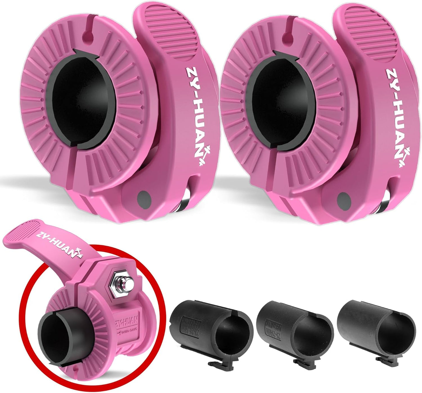 Pro Barbell Clips 1 inch Barbell Clamps 0.9-1.18inch Quick Release Weight Clips for Bars Multi-Size Adjustable Olympic Barbell Clamps