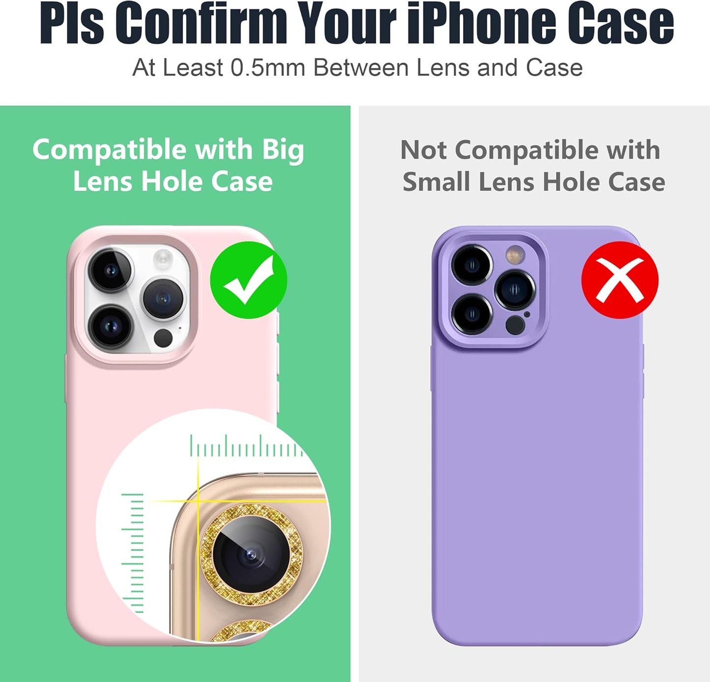 AGVEE 3+3 6 Pack for iPhone 16 Pro 6.3" / 16 Pro Max 6.9" Camera Lens Cover Protector, Bling Glitter & CD-Textured Metal Ring 9H Tempered HD Glass Camera Cover Protector Film, Glitter-Desert