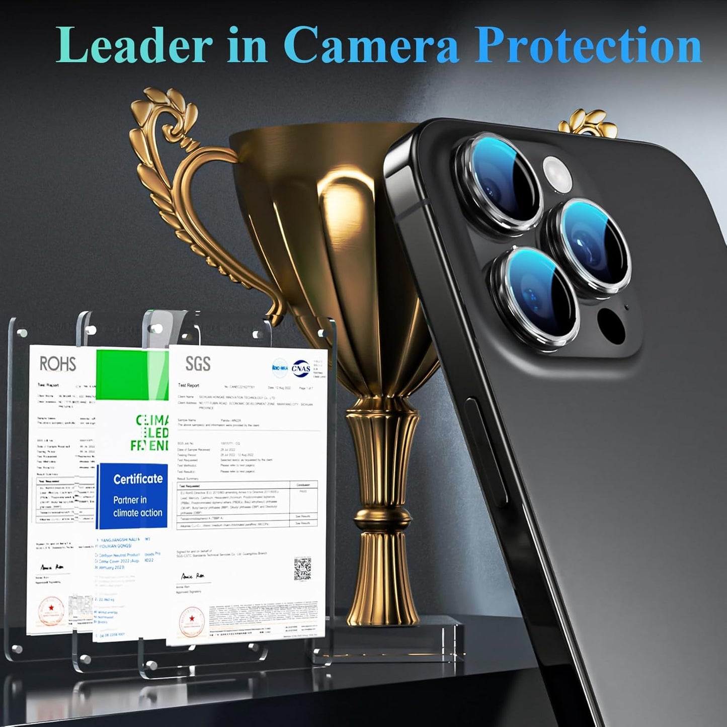 YWXTW Camera Lens Protector for iPhone 16 Pro/iPhone 16 Pro Max, [1 Step Installation Tray] Tempered Glass Screen Protector Metal Individual Camera Cover Accessories Case Friendly (Clear)