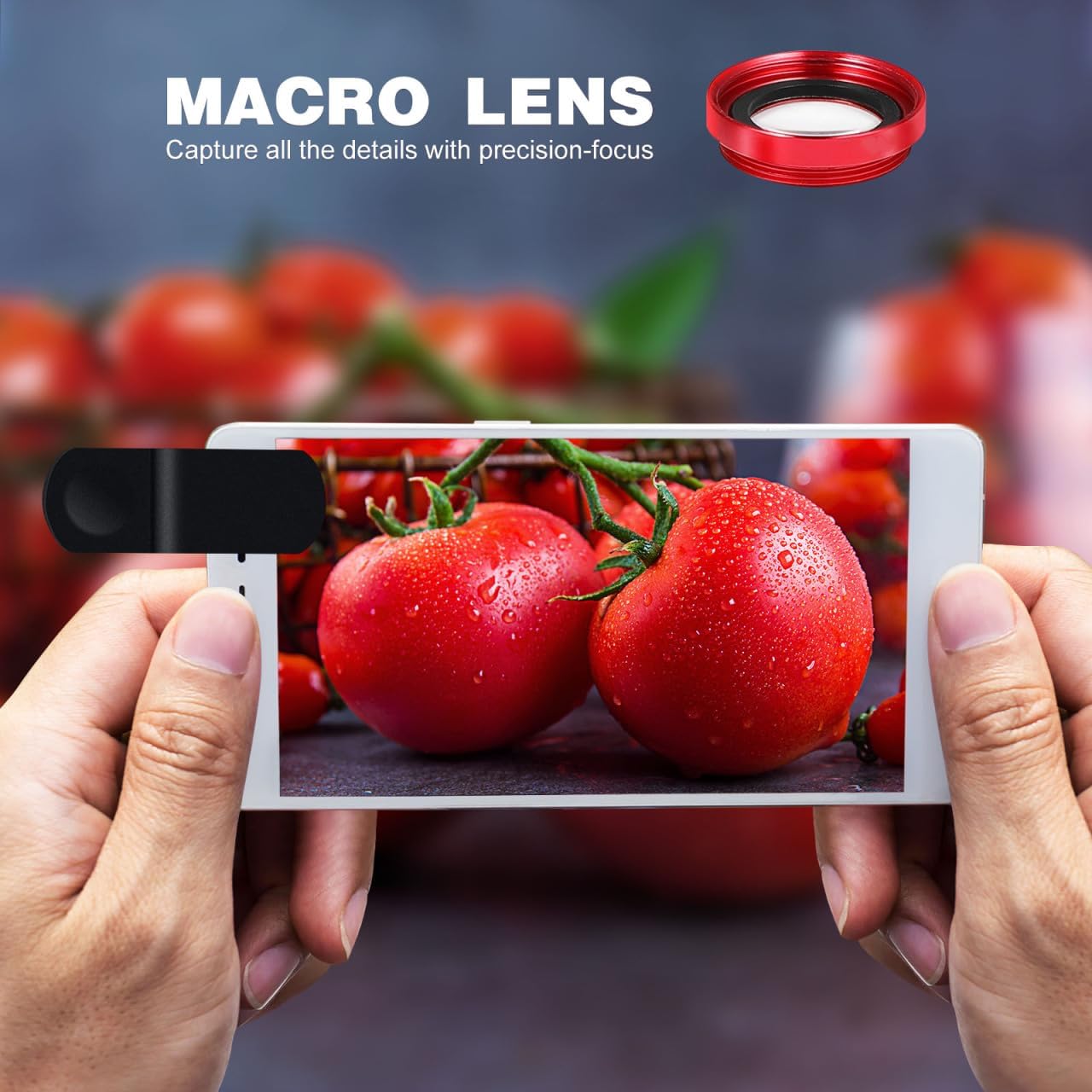 External Lens for Mobile Phone 3-in-1 Fisheye Macro Wide Angle Lens with Clip Aluminum Alloy Compatible with iPhone and Smartphones
