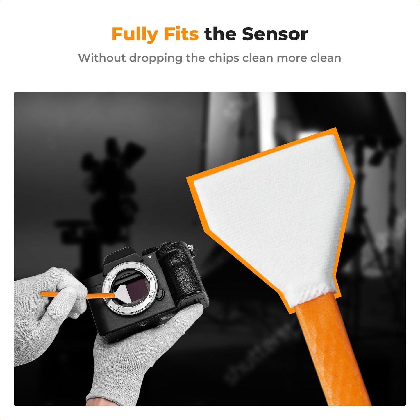 K&F Concept 6 Pack APS-C Frame Sensors Cleaning Swabs, DSLR SLR Digital Camera Dry CCD CMOS Clean Swabs Compatible with Nikon Sony Canon DSLR Camera Sensor, 16mm x 20mm