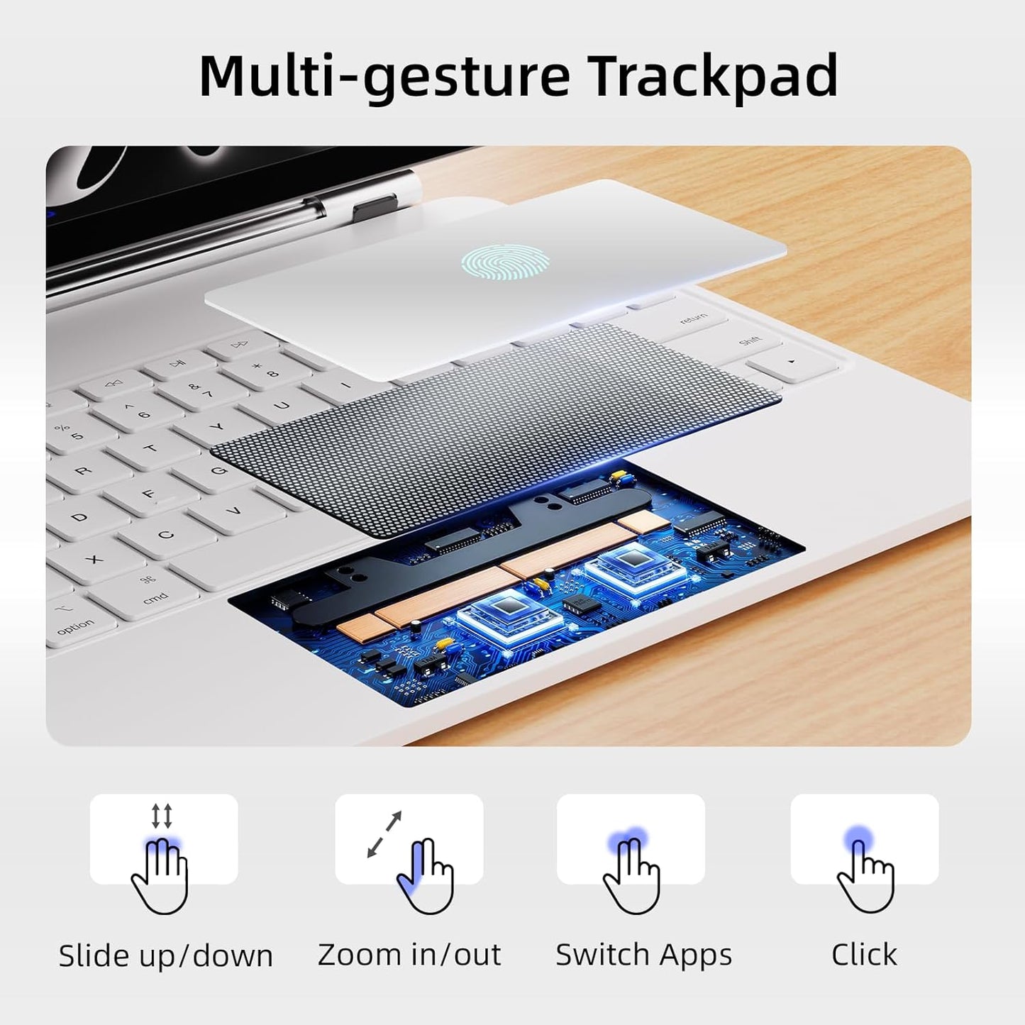 for iPad Air 13 inch case Keyboard M3 2025 & M2 2024,Magic Keyboard for iPad Pro 12.9 (6th,5th,4th,3rd Gen),Magnetic Attach,Multi-Gesture Trackpad,7-Color Backlit,Shortcut Keys,White