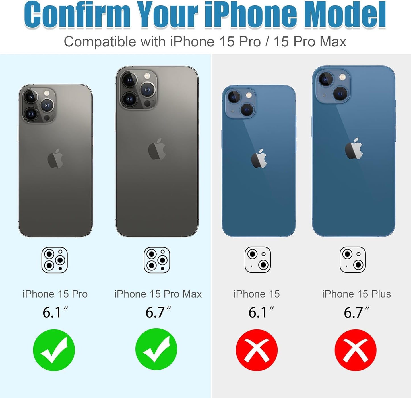 AGVEE 3+3 6 Pack for iPhone 15 Pro 6.1" / 15 Pro Max 6.7" Camera Lens Protector, Bling Diamond & Bling Glitter Metal Ring 9H Tempered HD Glass Camera Protector Cover Film, Bling-Colorful