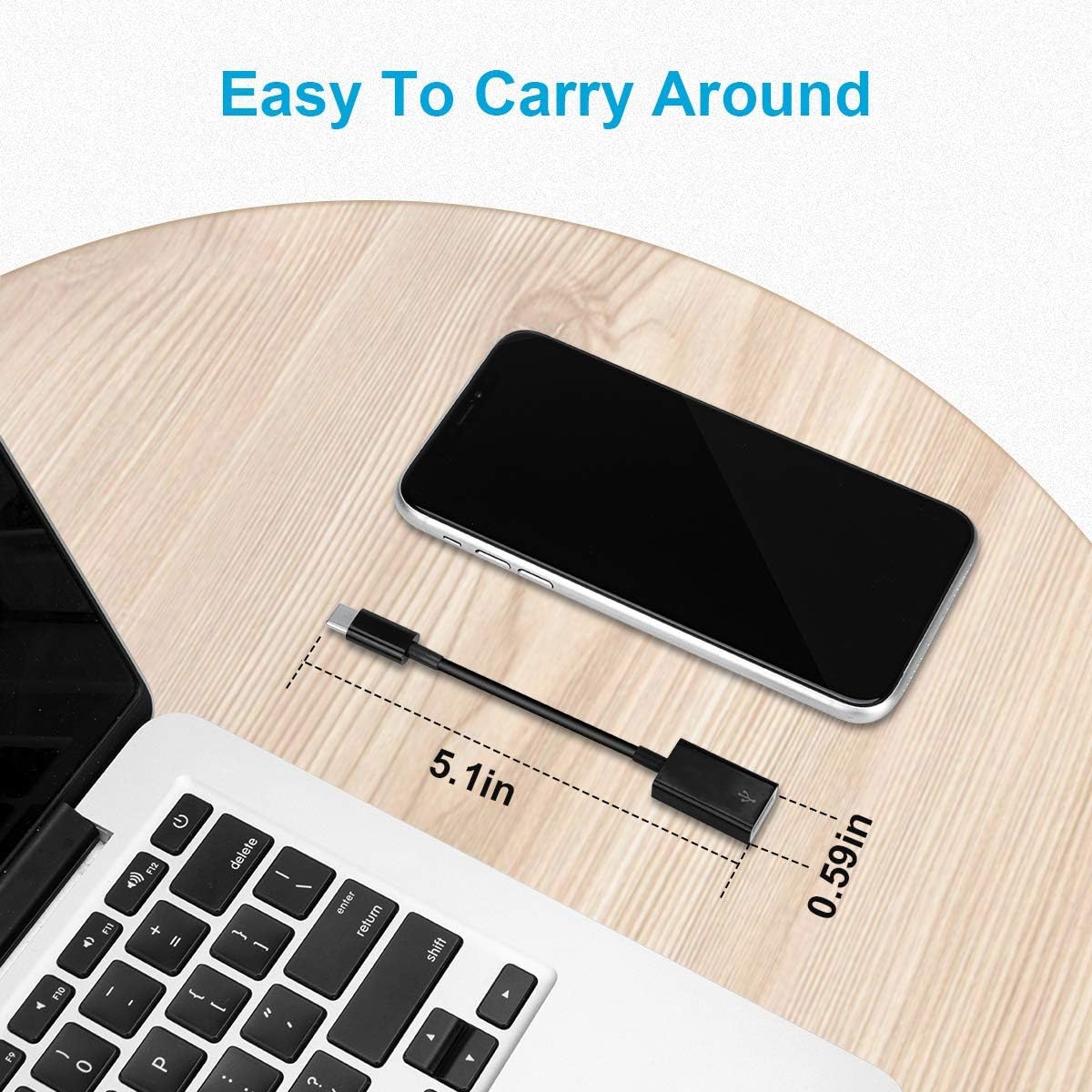 USB C to USB Adapter [2 Pack],Type-C OTG Cable Type C Male to USB A Female Usb to Usbc-c Adapter Compatible with Macbook Pro/Air iPad Pro 2022 2021 2020, Galaxy S23 S22 Ultra Note 10 S9 S8 (Black)