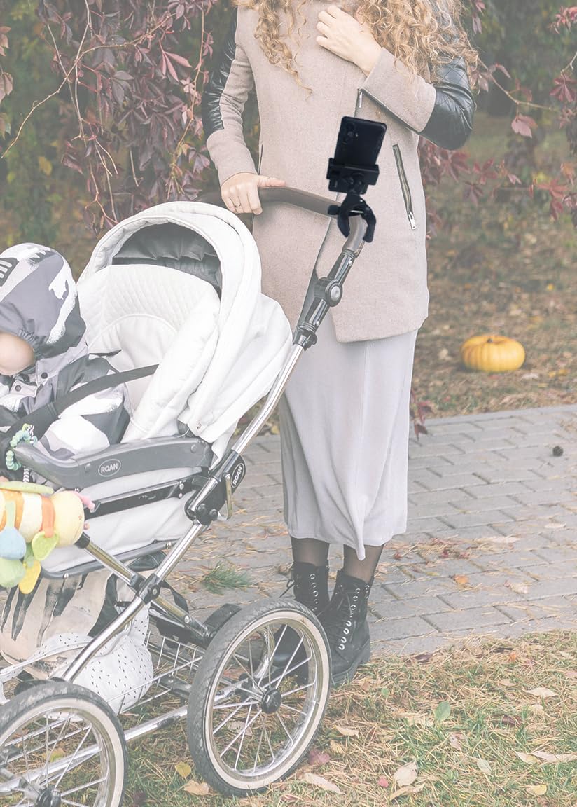 Phone Holder with Clamp for Golf Cart Universal Phone Mount Holder for Bicycle, Wheelchair, Stroller Mic Stand Phone Holder