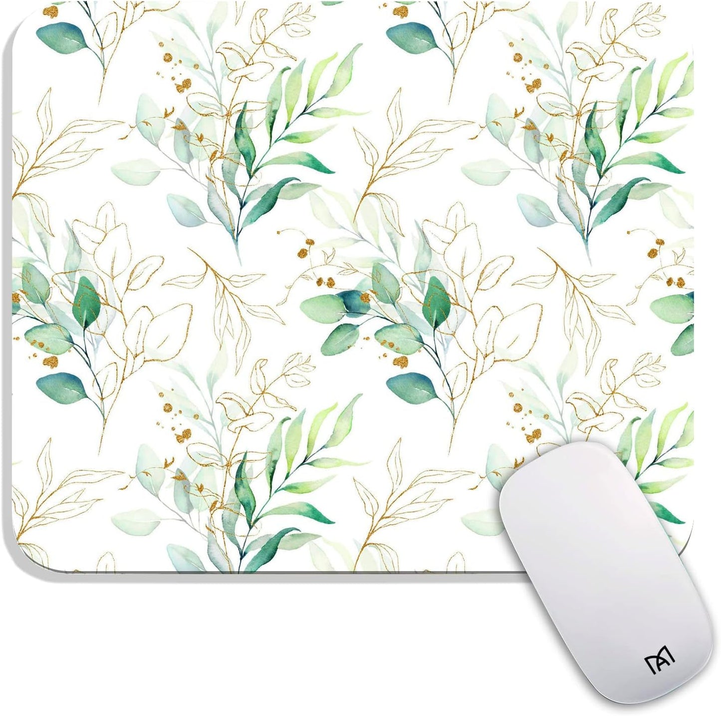 Square Mouse Pad Pretty Leaves, Personalized Premium-Textured Custom Mouse Mat Design, Washable Mousepad Cloth, Non-Slip Rubber Base Computer Mouse Pads for Wireless Mouse