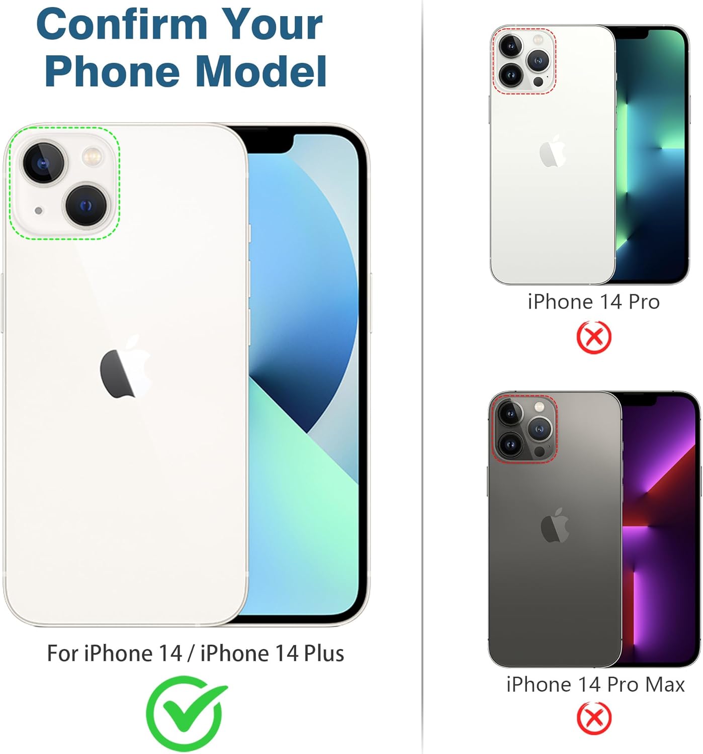 AGVEE 3+3 6 Pack for iPhone 14 6.1" / 14 Plus 6.7" Camera Lens Cover Protector, Metal Ring 9H Tempered HD Glass Camera Cover Protector Film, Silver