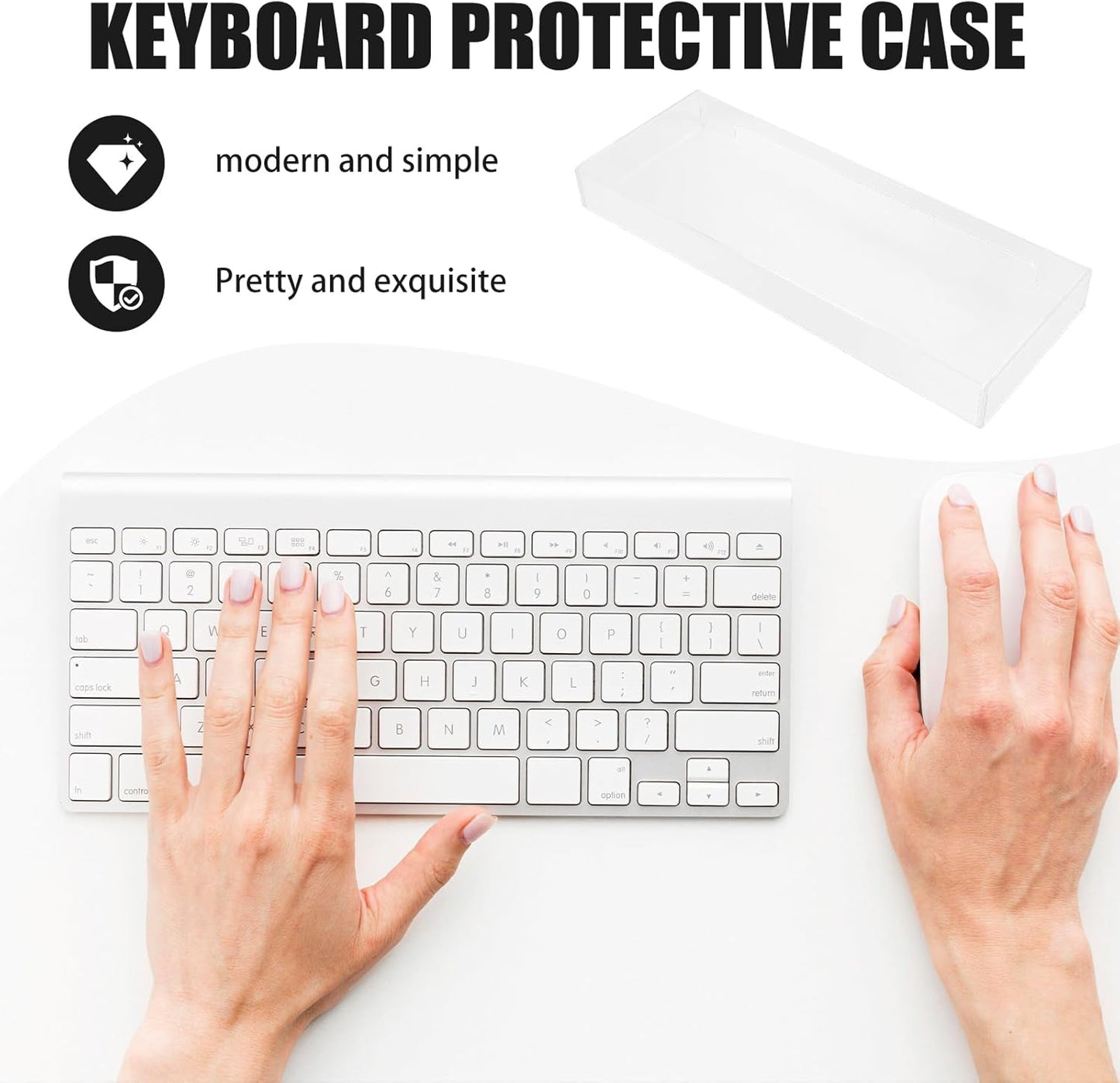 Cabilock Acrylic Keyboard Cover Water Protective Case for Household Keyboards Transparent Keyboard Accessory for Standard and Mechanical Keyboards
