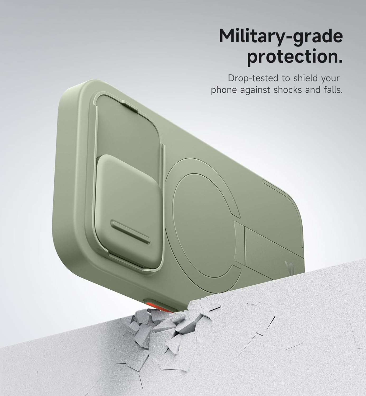 SURITCH for iPhone 16 Pro Case with Slide Camera Cover and Adjustable Kickstand, Compatible with MagSafe, Shockproof Bumper Case Slim Protective Cover for iPhone 16 Pro 6.3 Inch,Green