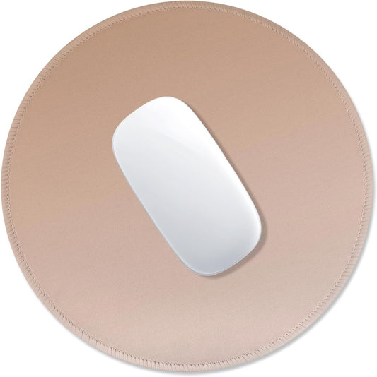 ITNRSIIET Mouse Pad Non-Slip Rubber Base Smooth Surface Stitched Edges Waterproof Durable Compatible with All Mice for Office & Gaming, Desk Accessory, Diameter 8.7 inch, Camel Gradient
